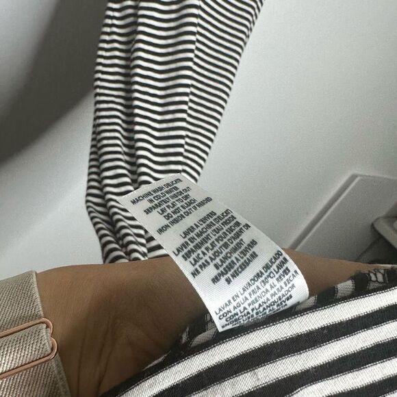 n:PHILANTHROPY STRIPED Tank midi DRESS black white cotton womens large L - Picture 7 of 7